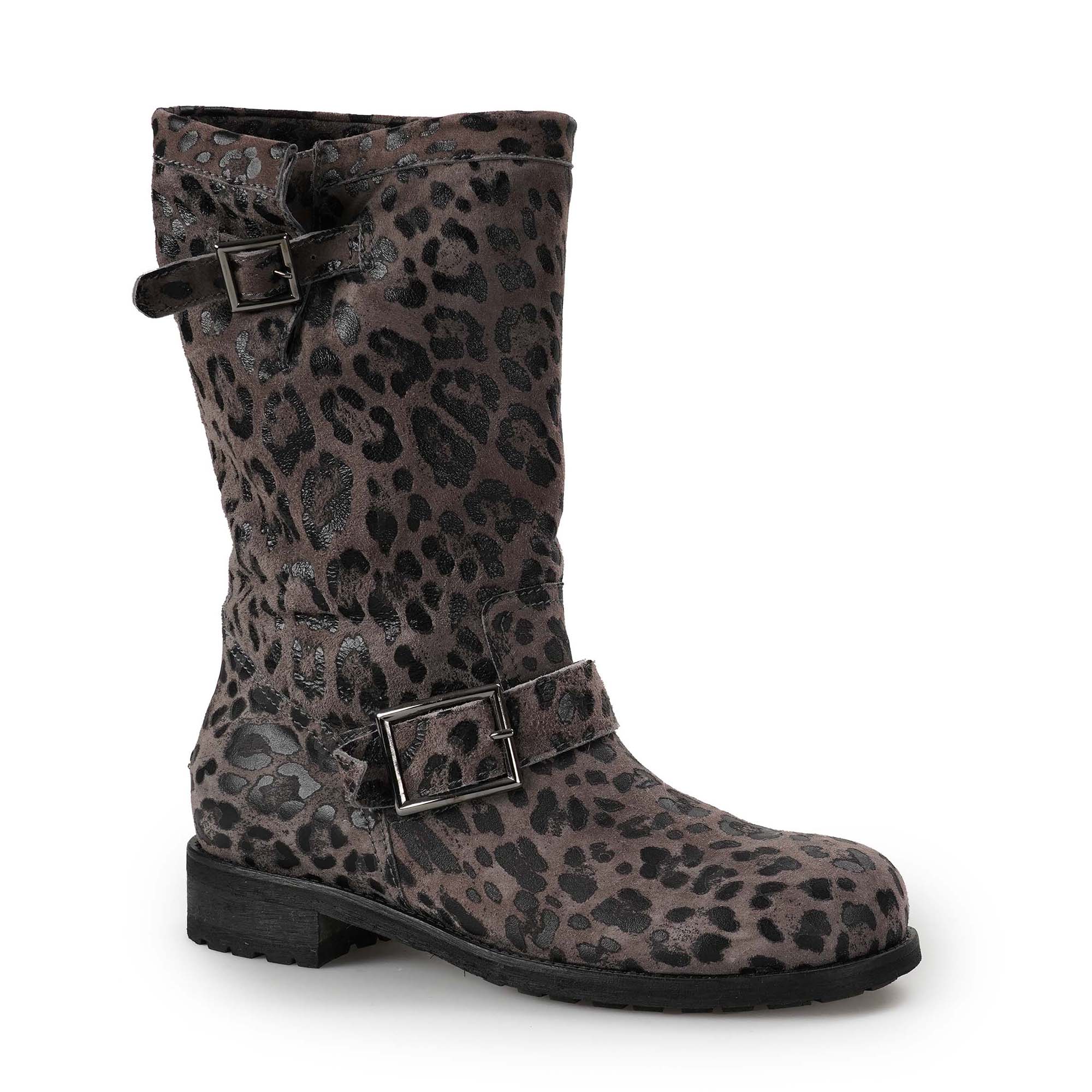 Jimmy Choo - Brown Nubuck Leopard Print Boots